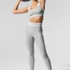 High-Waist Alosoft 7/8 „Better Together” Legginsy – kolor Athletic Heather Grey