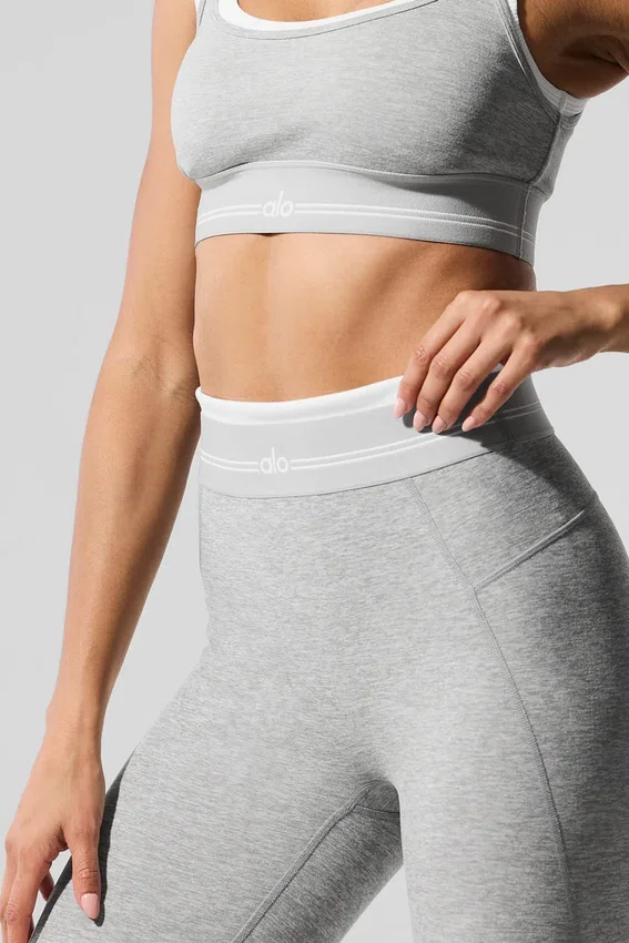 High-Waist Alosoft 7/8 „Better Together” Legginsy – kolor Athletic Heather Grey