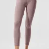 High-Waist Alosoft 7/8 Highlight Legginsy – ciemnoróżowe Quartz Heather