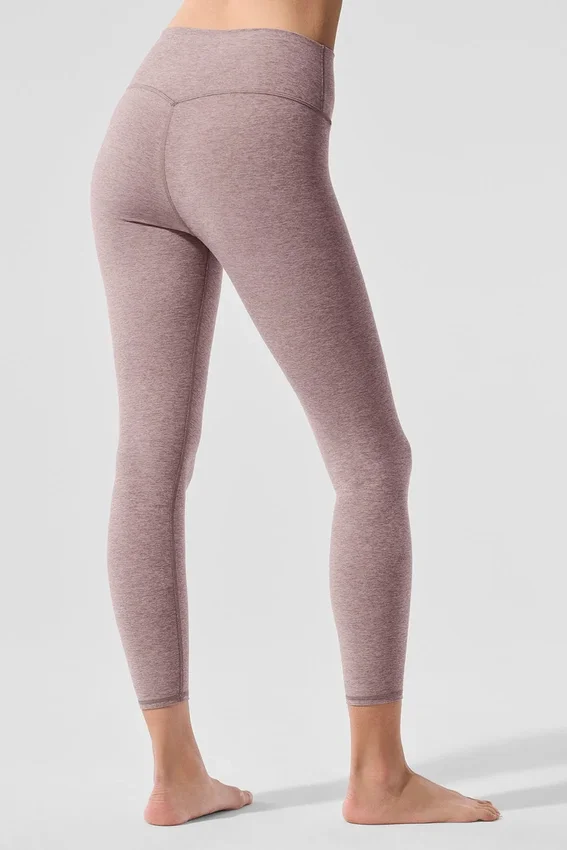 High-Waist Alosoft 7/8 Highlight Legginsy – ciemnoróżowe Quartz Heather
