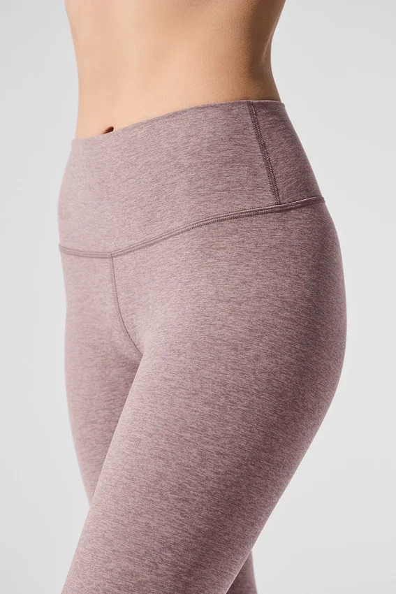 High-Waist Alosoft 7/8 Highlight Legginsy – ciemnoróżowe Quartz Heather