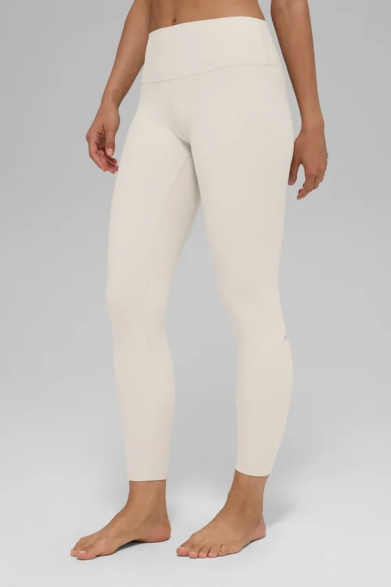 High-Waist Alosoft 7/8 Highlight Legginsy – kolor kości