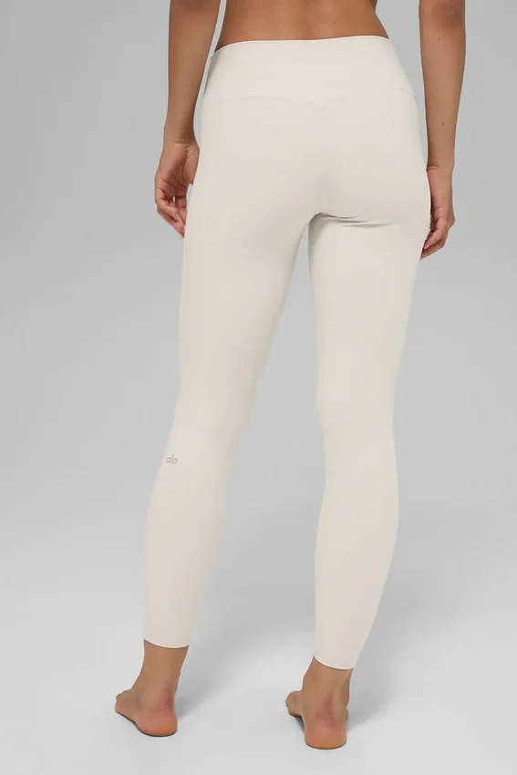 High-Waist Alosoft 7/8 Highlight Legginsy – kolor kości