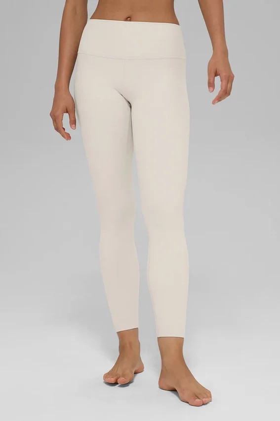 High-Waist Alosoft 7/8 Highlight Legginsy – kolor kości