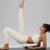 High-Waist Alosoft 7/8 Highlight Legginsy – kolor kości