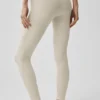High-Waist Alosoft 7/8 Highlight Legginsy – kolor owsiany melanż