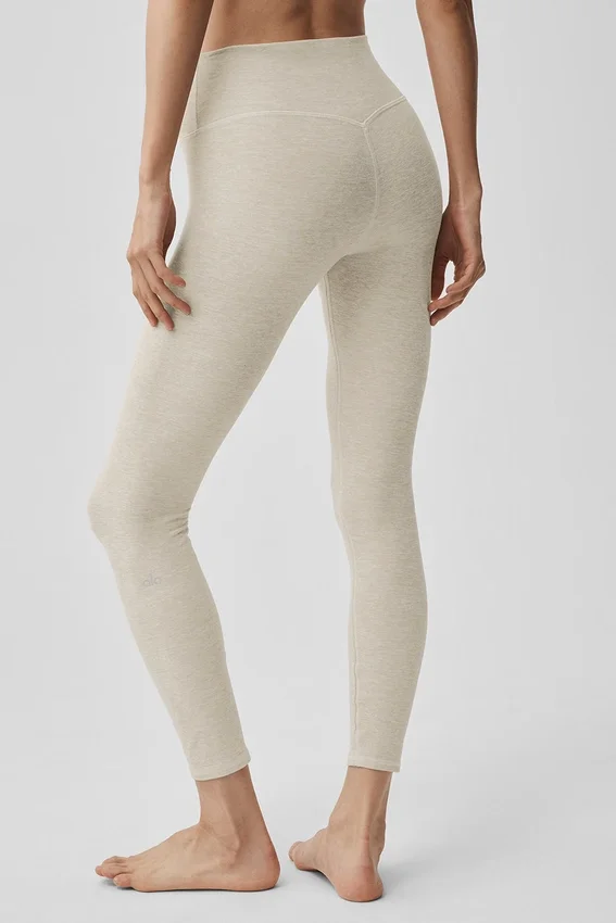 High-Waist Alosoft 7/8 Highlight Legginsy – kolor owsiany melanż