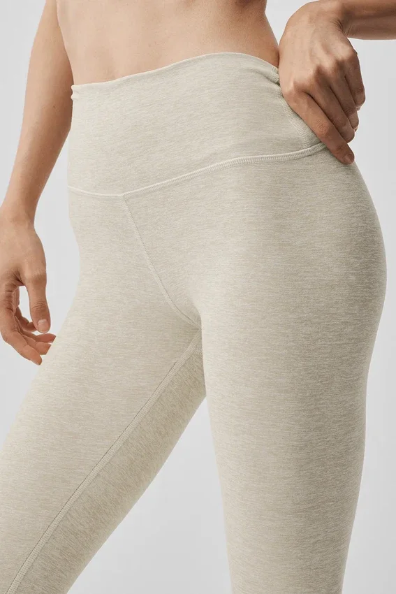 High-Waist Alosoft 7/8 Highlight Legginsy – kolor owsiany melanż
