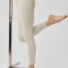 High-Waist Alosoft 7/8 Highlight Legginsy – kolor owsiany melanż