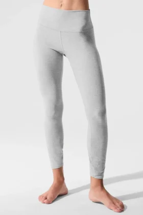 High-Waist Alosoft 7/8 Highlight Legginsy – sportowa szarość melanżowa
