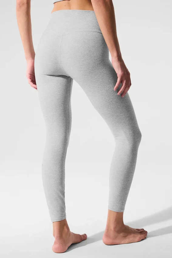High-Waist Alosoft 7/8 Highlight Legginsy – sportowa szarość melanżowa