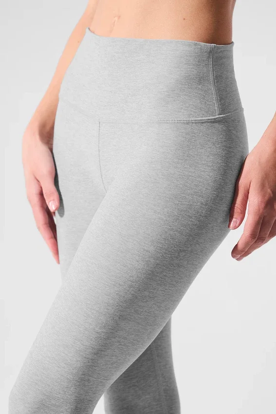 High-Waist Alosoft 7/8 Highlight Legginsy – sportowa szarość melanżowa