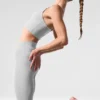 High-Waist Alosoft 7/8 Highlight Legginsy – sportowa szarość melanżowa
