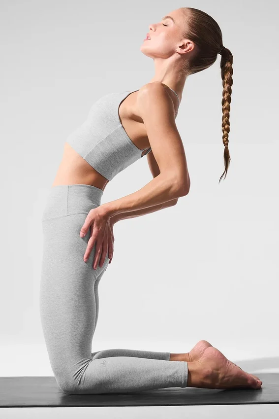 High-Waist Alosoft 7/8 Highlight Legginsy – sportowa szarość melanżowa
