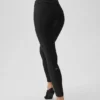 High-Waist Alosoft 7/8 Relay Legginsy – czarne/białe