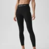 High-Waist Alosoft 7/8 Relay Legginsy – czarne/białe