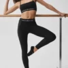 High-Waist Alosoft 7/8 Relay Legginsy – czarne/białe