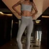 High-Waist Alosoft 7/8 Relay Legginsy – kolor Athletic Heather Grey/White
