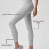 High-Waist Alosoft 7/8 Relay Legginsy – kolor Athletic Heather Grey/White