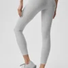 High-Waist Alosoft 7/8 Relay Legginsy – kolor Athletic Heather Grey/White