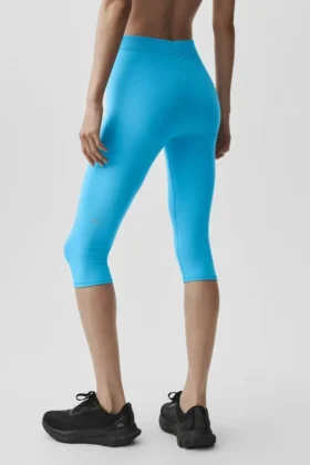 High-Waist Alosoft Capri w stylu kultowych lat 90. – błękitny