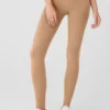 High-Waist Alosoft Head Start Legginsy – kolor Toasted Almond