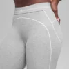 High-Waist Alosoft Heart Throb Legging z długością 7/8 – Athletic Heather Grey/Whi