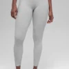 High-Waist Alosoft Heart Throb Legging z długością 7/8 – Athletic Heather Grey/Whi