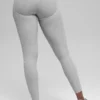 High-Waist Alosoft Heart Throb Legging z długością 7/8 – Athletic Heather Grey/Whi