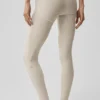 High-Waist Alosoft Heart Throb Legginsy 7/8 – kolor owsiany melanżowy/biały