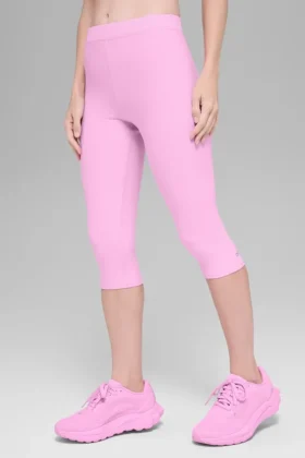 High-Waist Alosoft Iconic 90’S Capri – cukierkowy róż