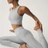 High-Waist Alosoft Lounge Legginsy – sportowa szarość melanżowa