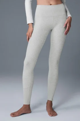 High-Waist Alosoft Lounge Legginsy – sportowa szarość melanżowa