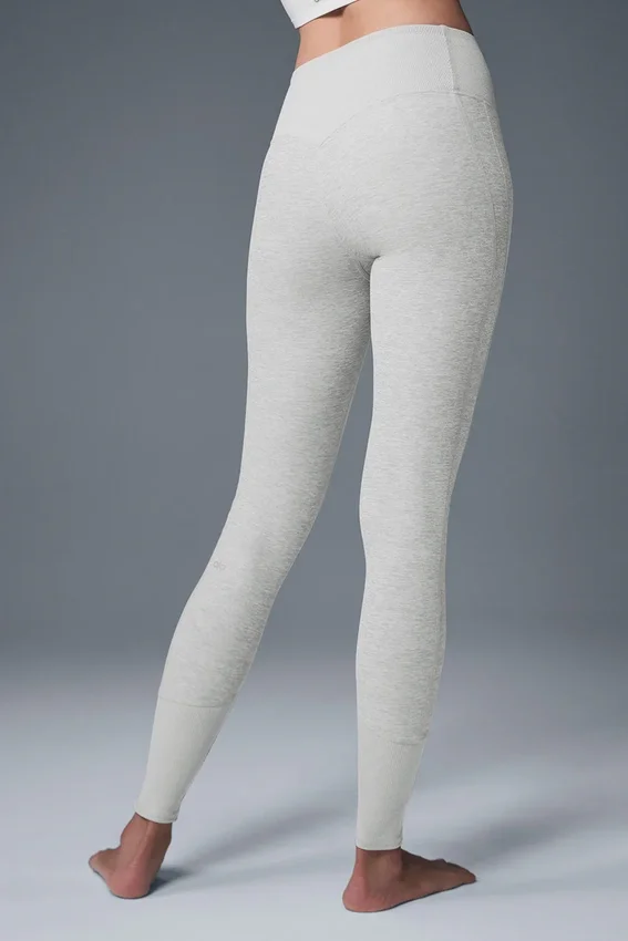 High-Waist Alosoft Lounge Legginsy – sportowa szarość melanżowa