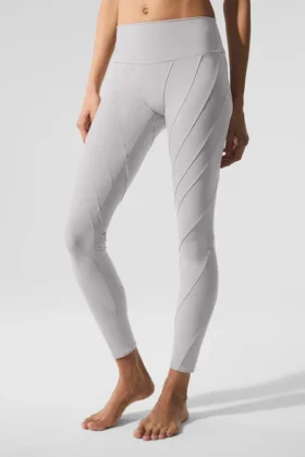 High-Waist Alosoft Sunray Legging – wykończenie „Grey Sky Wash”