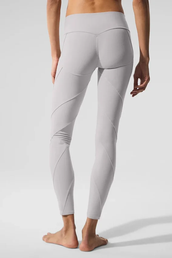 High-Waist Alosoft Sunray Legging – wykończenie „Grey Sky Wash”