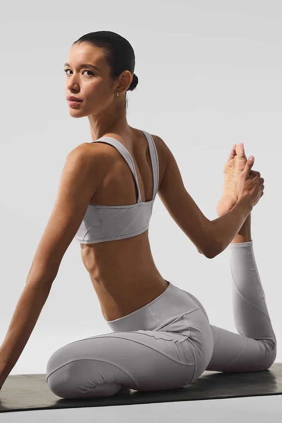 High-Waist Alosoft Sunray Legging – wykończenie „Grey Sky Wash”