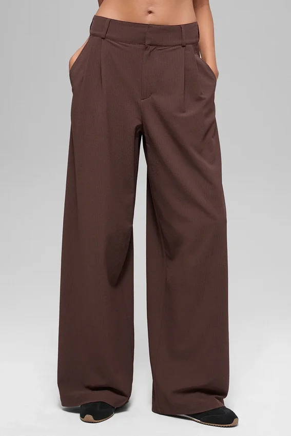 High-Waist Dreamscape Trouser (Long) – Brownstone
