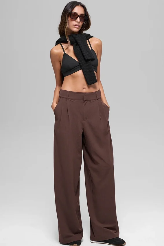 High-Waist Dreamscape Trouser (Long) – Brownstone