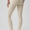 High-Waist Heart Throb Legginsy Alosoft – kolor owsiany melanżowy/biały