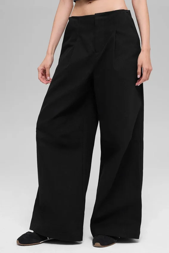 High-Waist Main Character Wide Leg Trouser – czarne