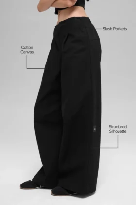 High-Waist Main Character Wide Leg Trouser – czarne