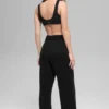 High-Waist New Class Wide Leg Pants z wełny i kaszmiru – czarne