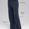 High-Waist New Class Wide Leg Pants z wełny i kaszmiru – granatowe