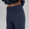 High-Waist New Class Wide Leg Pants z wełny i kaszmiru – granatowe