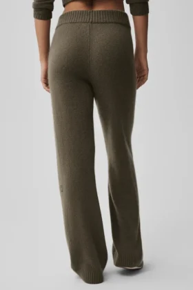 High-Waist New Class z wełny i kaszmiru o szerokich nogawkach – Olive Tree