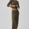 High-Waist New Class z wełny i kaszmiru o szerokich nogawkach – Olive Tree
