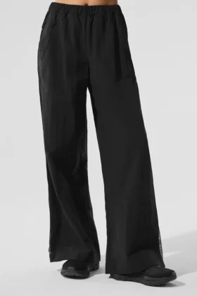 High-Waist Origin Wide Leg Track Pant – Black