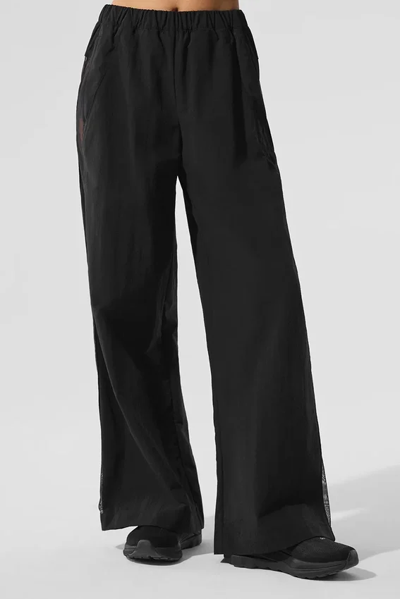 High-Waist Origin Wide Leg Track Pant – Black