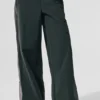 High-Waist Origin Wide Leg Track Pant – kolor grafitowo-zielony